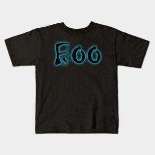 Glowing Blue Neon Boo Kids T-Shirt